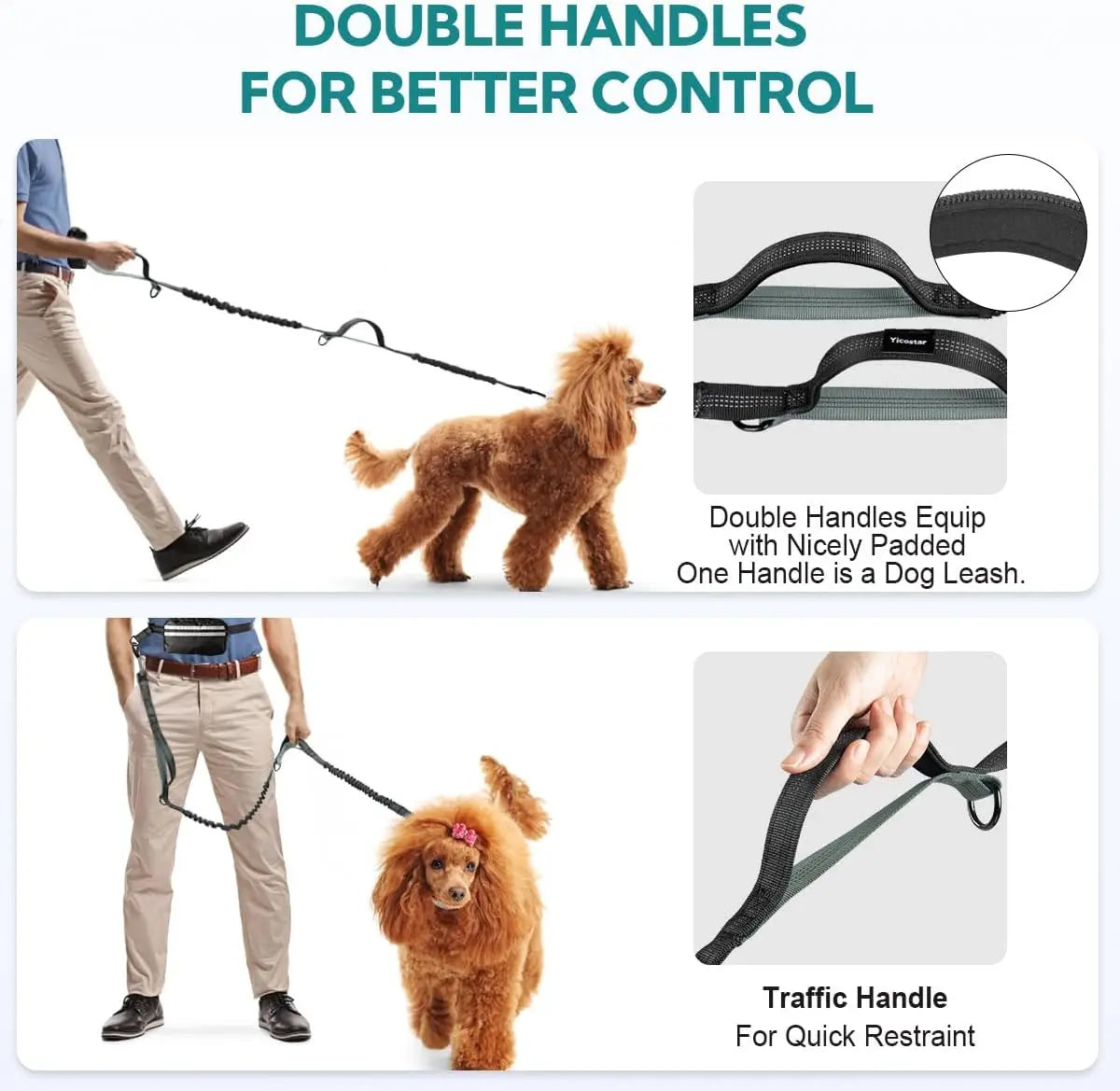 Hands-Free Double Dog Leash + Pouch
