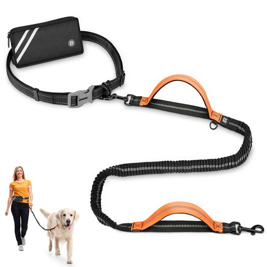 Jogging Dog Leash with Zipper Pouch